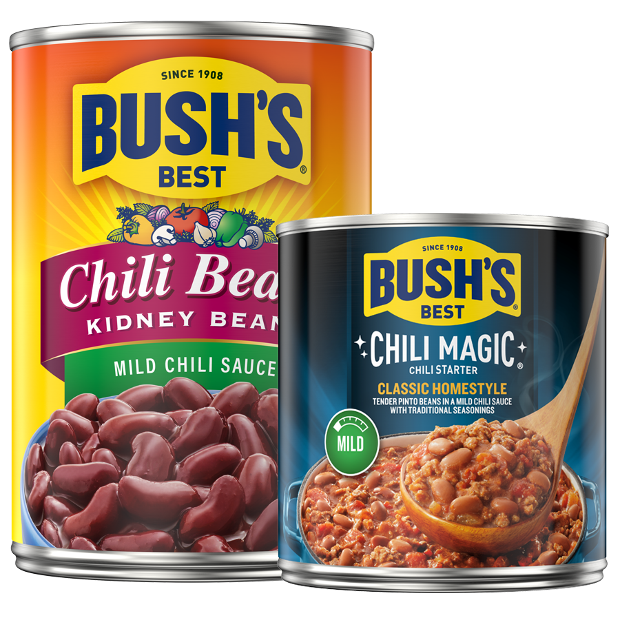 Bush's Best Chili Magic and Bush's Best Chili Beans - Kidney Beans in Mild Chili Sauce